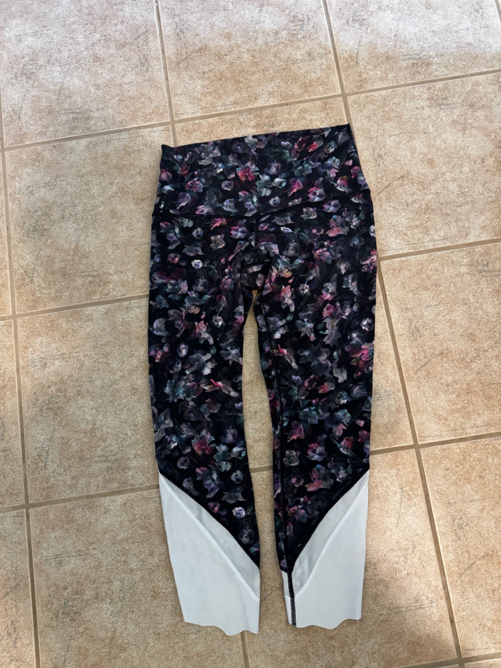 lululemon athletica Black Floral-Accent Leggings